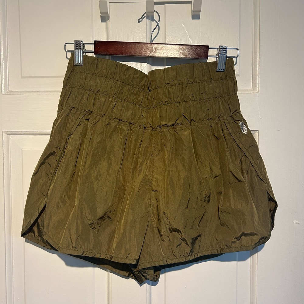 FP Movement by Free People Olive High-Waist Bubble Shorts